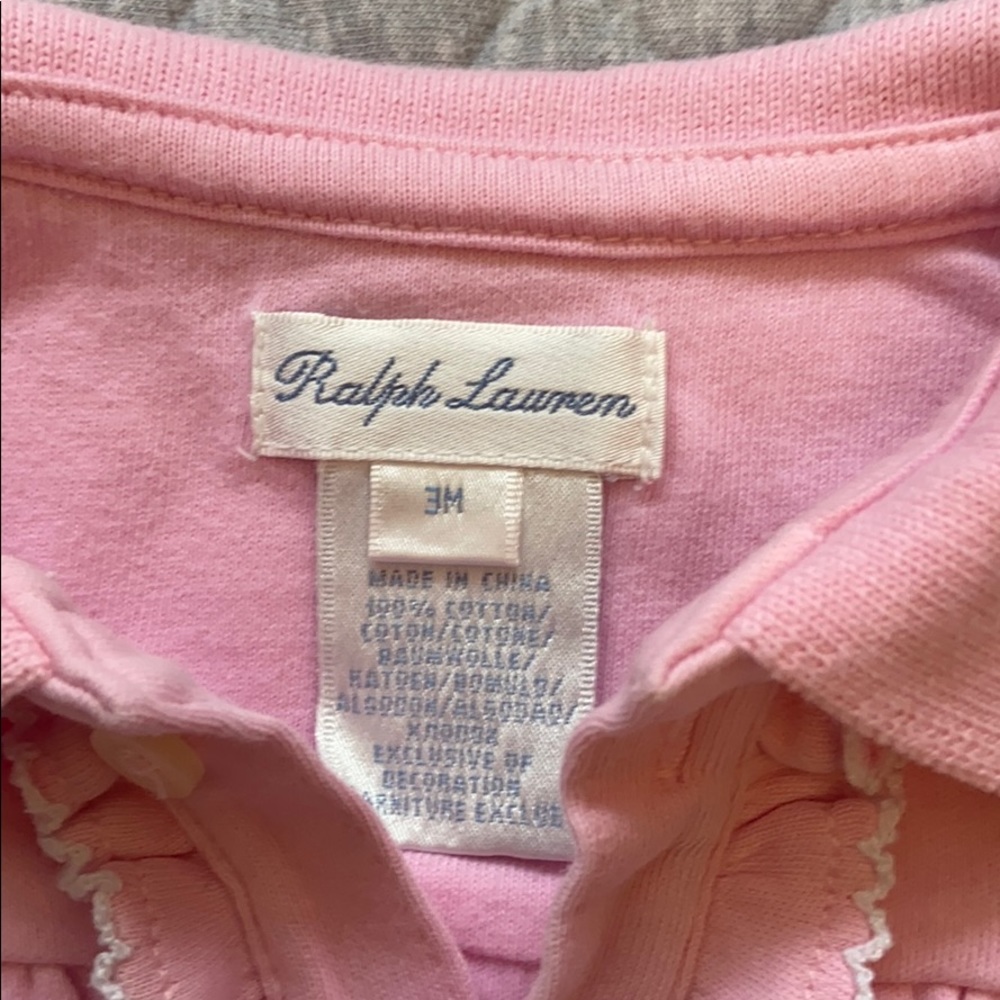 Ralph Lauren Light Pink Ruffle Romper One Piece 3m - Picture 4 of 10